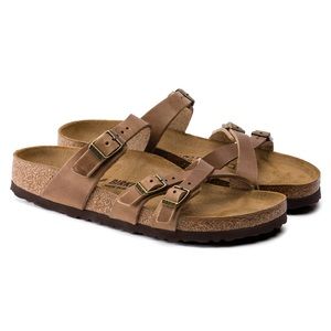 Birkenstock Franca Tobacco Oiled Leather criss cross sandals Size 39 W